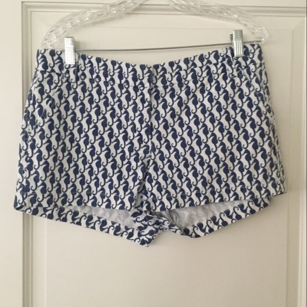 J crew chino shorts seahorse print